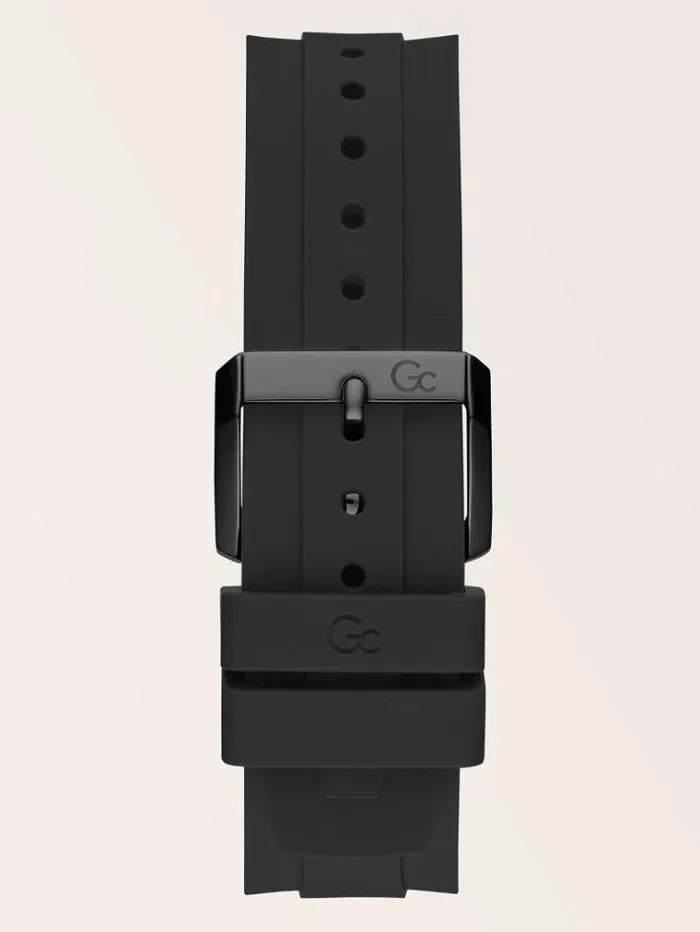 Men Gc Silicone Chronograph Watch Black Guess Watches