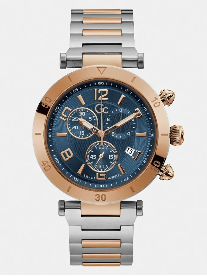 Men Gc Steel Chronograph Watch Blue Guess Watches