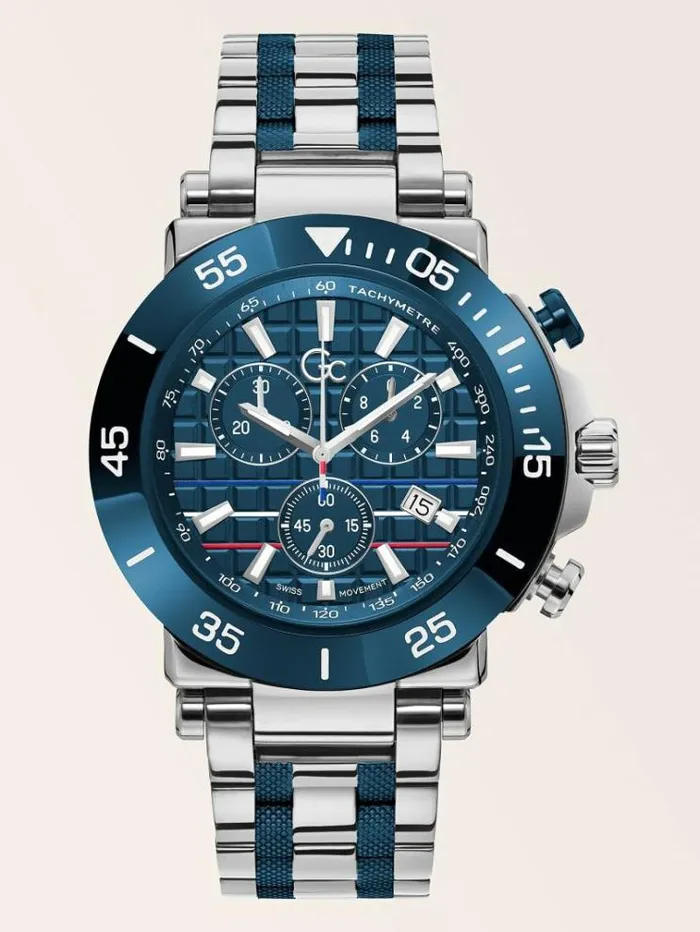 Men Gc Steel Chronograph Watch Silver Guess Watches
