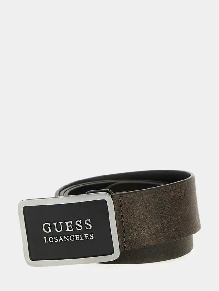 Men Genuine Leather Belt Black Guess Belts