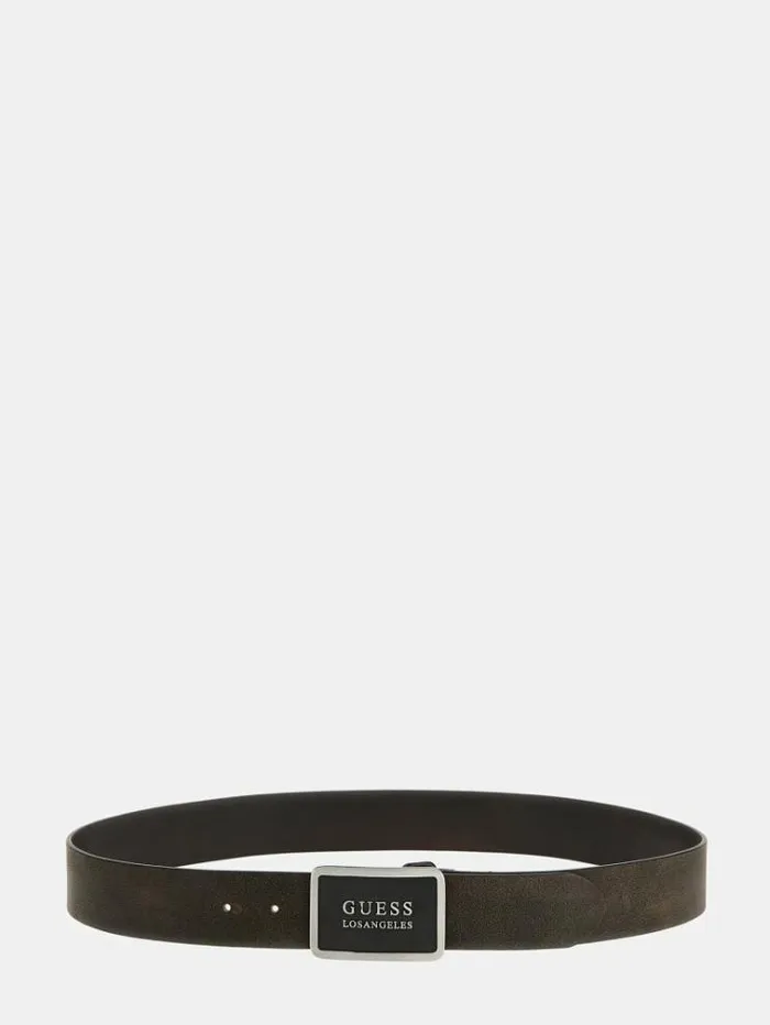 Men Genuine Leather Belt Black Guess Belts