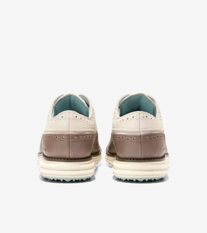 Men Golf Shoes Cole Haan riginalGrand Waterproof Wingtip Oxford Golf Shoes Cloud Blueirish Coffee