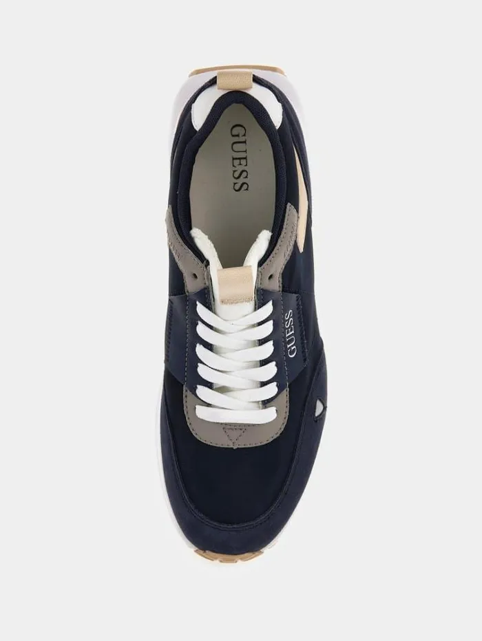 Men Grado Leatherinsert Running Shoes Blue Multi Guess Shoes