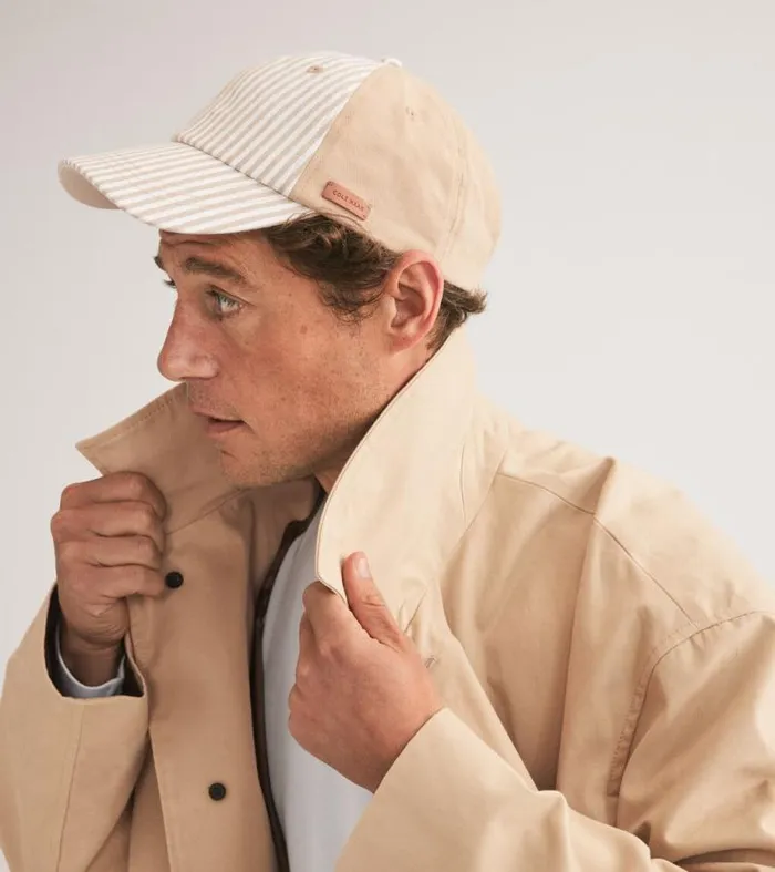 Men Hats Cole Haan Street Style Baseball Cap Camel Stripe
