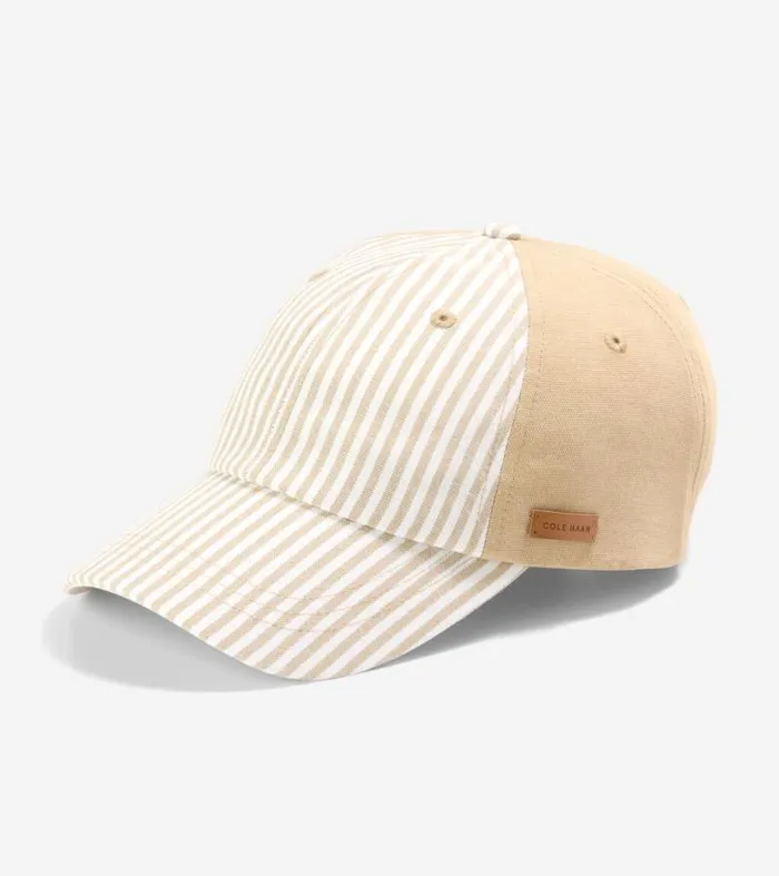Men Hats Cole Haan Street Style Baseball Cap Camel Stripe