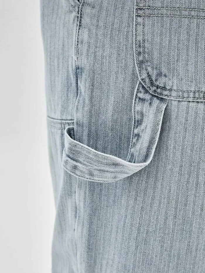Men Herringbone Carpenter Denim Pant Light Blue Guess Regular And Relaxed