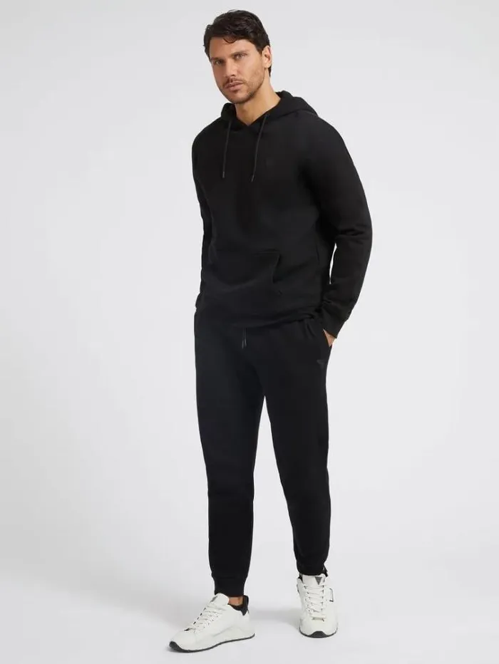 Men Hooded Sweatshirt Black Guess Knitwear And Sweatshirts