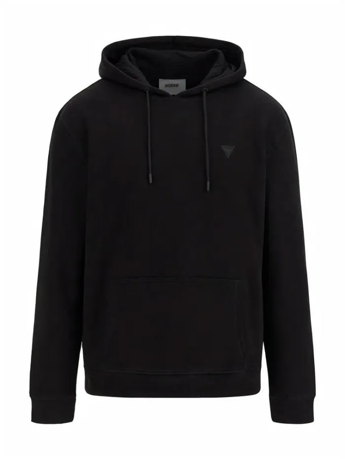 Men Hooded Sweatshirt Black Guess Knitwear And Sweatshirts
