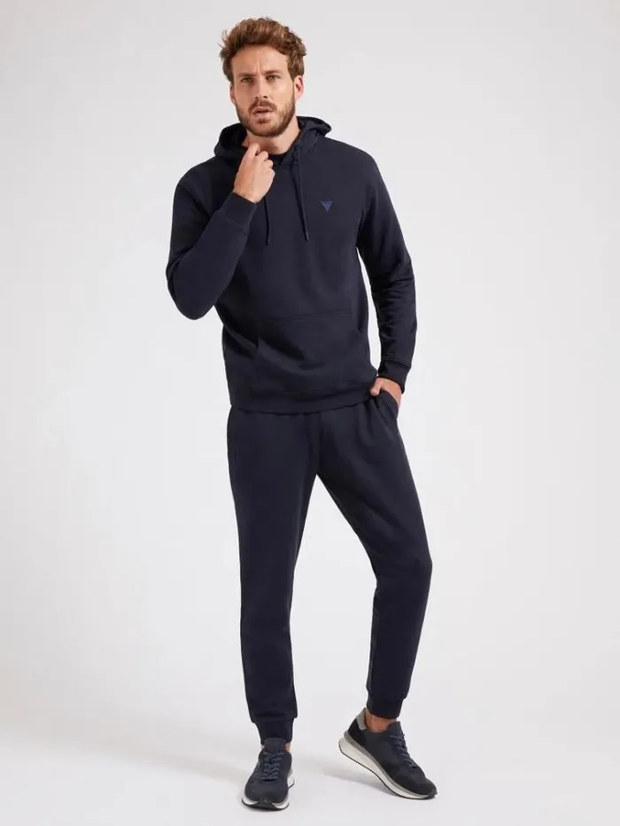 Men Hooded Sweatshirt Dark Blue Guess Knitwear And Sweatshirts