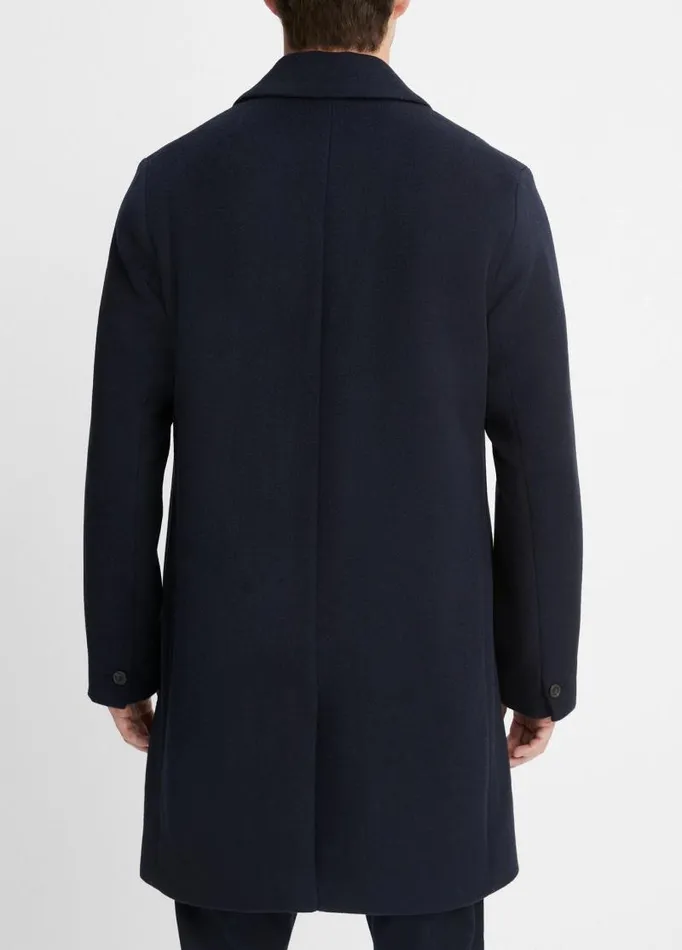 Men Jackets and Outerwear Vince Classic WoolBlend Coat Coastal Blue