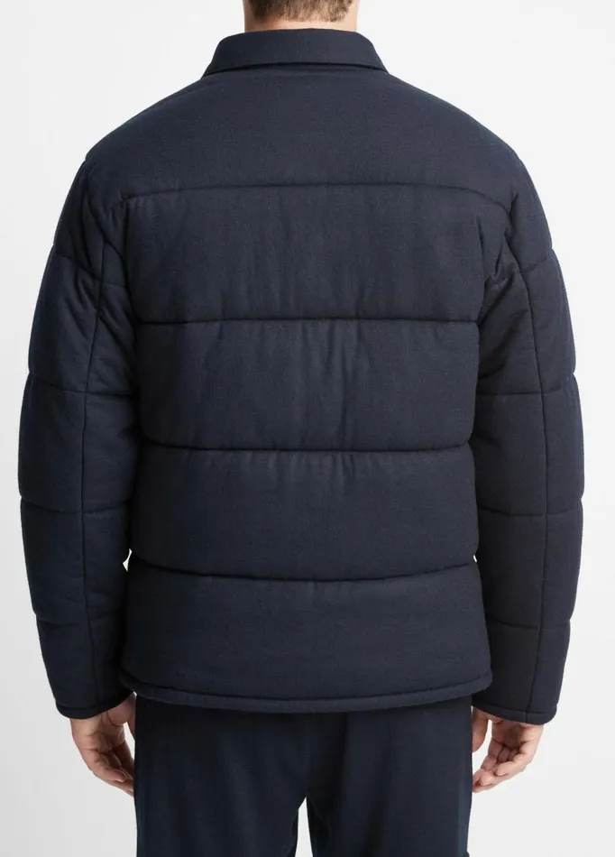 Men Jackets and Outerwear Vince Cozy Wool Quilted Jacket Coastal Blue