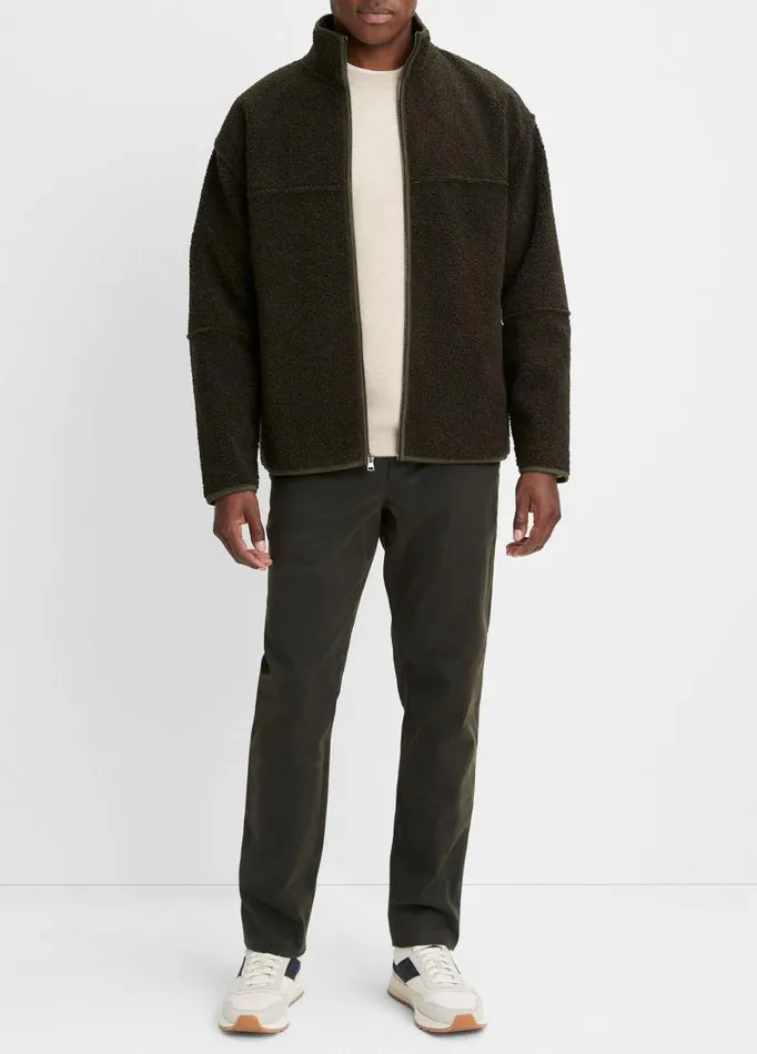 Men Jackets and Outerwear Vince Sherpa Jacket Moss Green