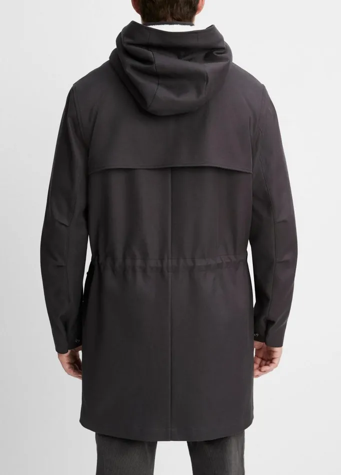Men Jackets and Outerwear Vince SherpaLined Parka Soft Blackdeco Cream