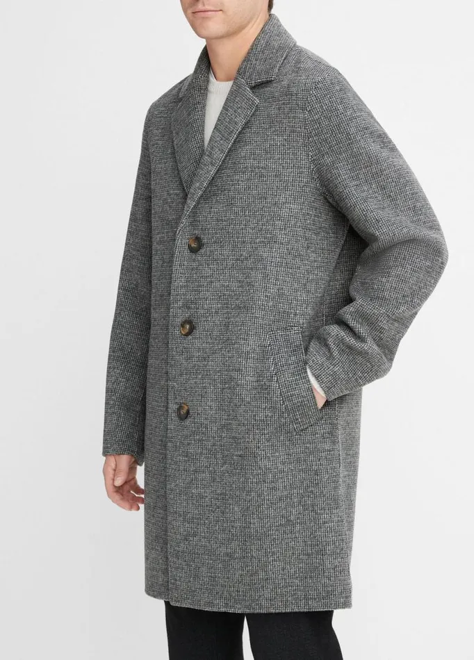 Men Jackets and Outerwear Vince Splittable WoolBlend Coat Heather Black