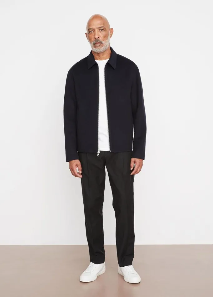 Men Jackets and Outerwear Vince Splittable WoolBlend ZipUp Jacket Coastal Blue