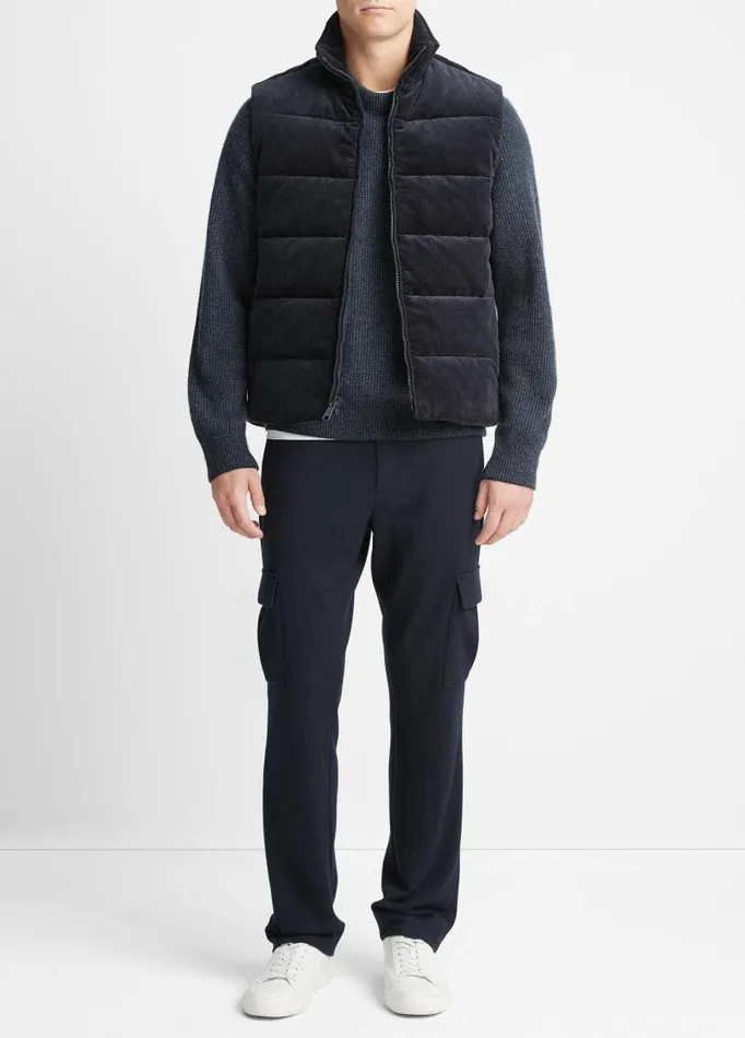 Men Jackets and Outerwear Vince WideWale Corduroy Vest Coastal Blue