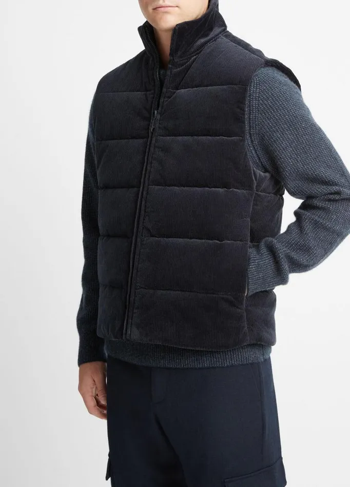 Men Jackets and Outerwear Vince WideWale Corduroy Vest Coastal Blue