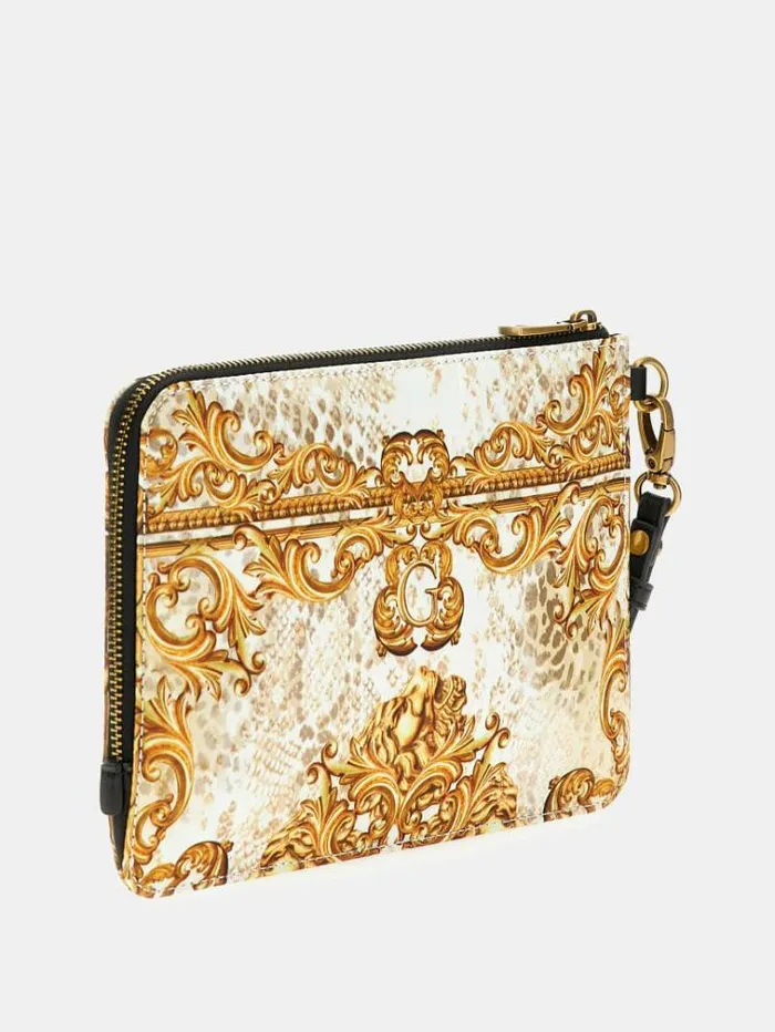 Men King Baroqueprint Clutch Multi Gold Guess City Bags