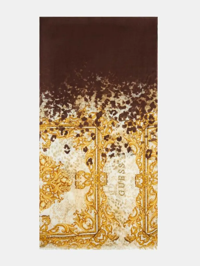 Men King Baroque Print Scarf Multicolor Pattern Guess Scarves Hats Gloves