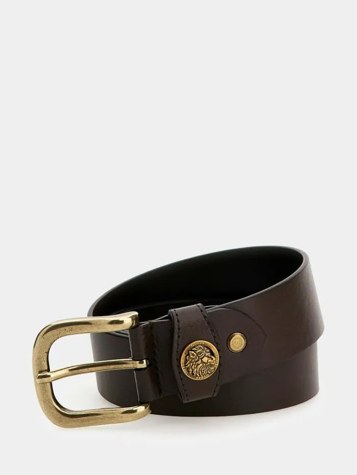 Men King Genuine Leather Belt Brown Guess Belts
