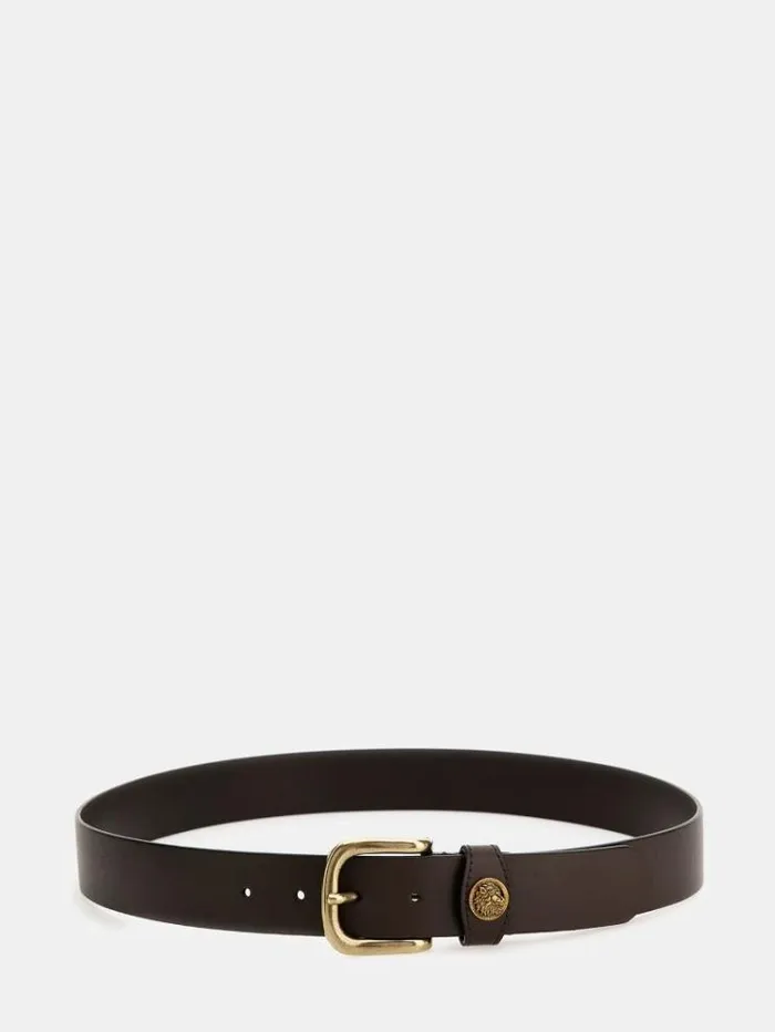 Men King Genuine Leather Belt Brown Guess Belts