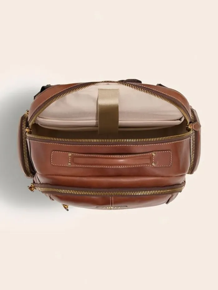 Men Lario Real Leather Backpack Brown Guess Backpacks And Bum Bags