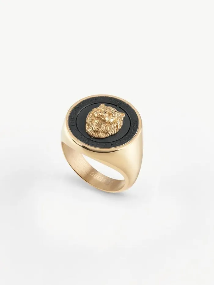 Men lion King Ring Gold Guess Jewellery