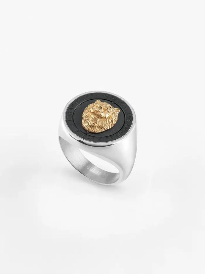 Men lion King Ring Silver Guess Jewellery
