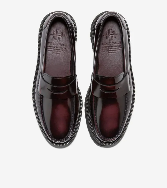 Men Loafers and Drivers Cole Haan American Classics Penny Loafer Deep Burgundyblack