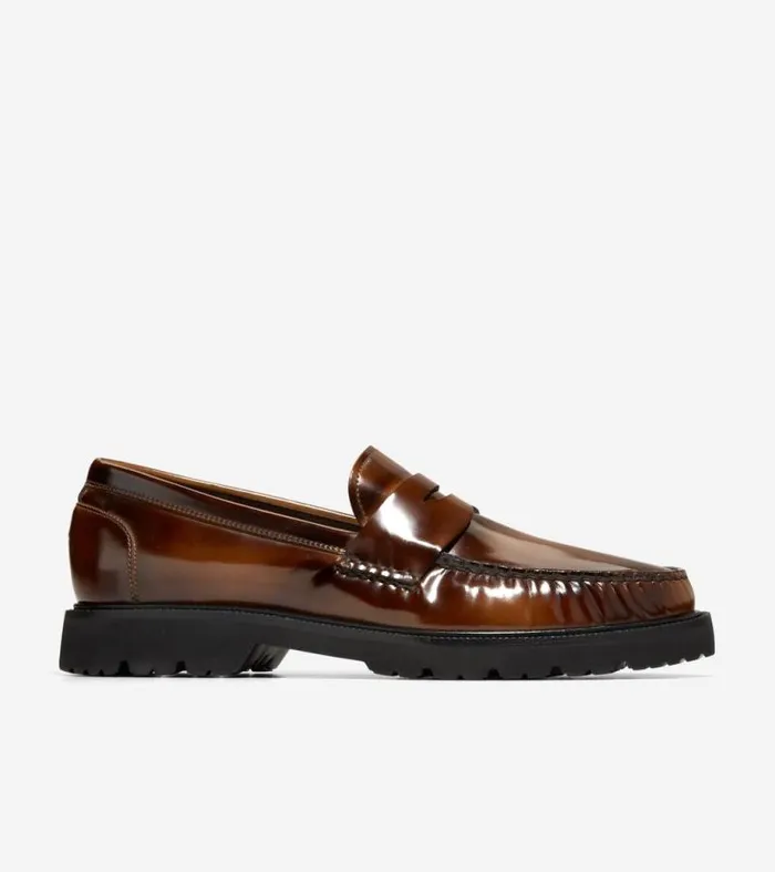 Men Loafers and Drivers Cole Haan American Classics Penny Loafers Dark Chocolate Brushoffblack Men Loafers and Drivers Cole Haan American Classics Penny Loafers Dark Chocolate Brushoffblack