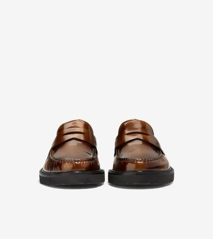 Men Loafers and Drivers Cole Haan American Classics Penny Loafers Dark Chocolate Brushoffblack