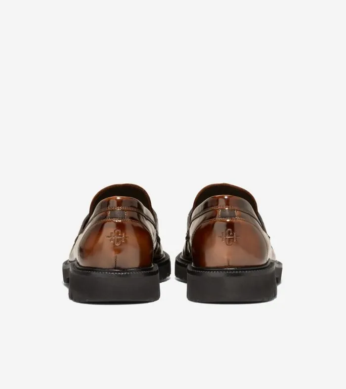 Men Loafers and Drivers Cole Haan American Classics Penny Loafers Dark Chocolate Brushoffblack