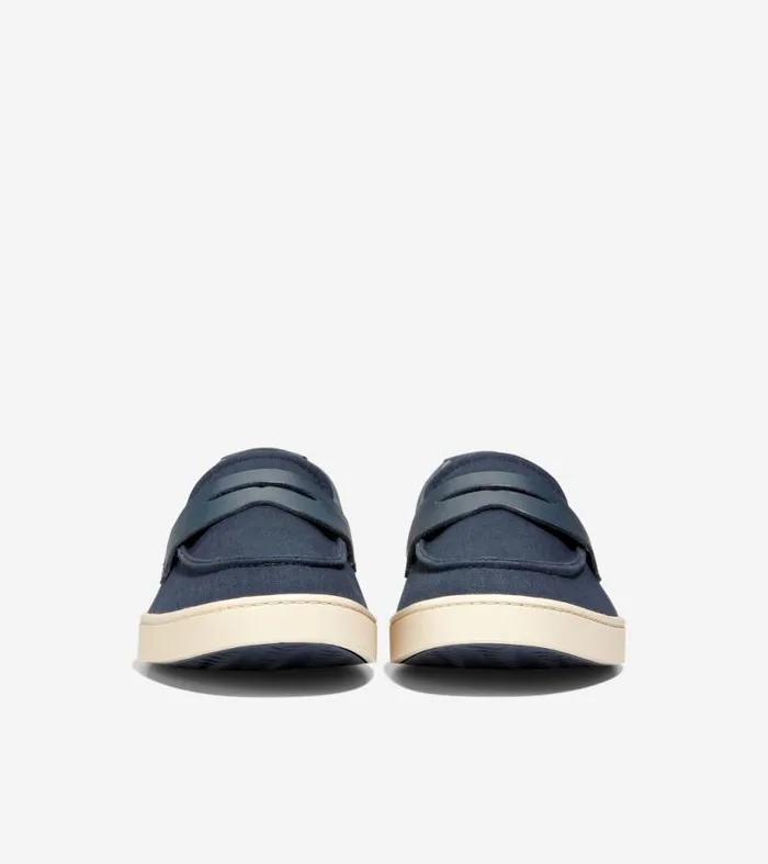 Men Loafers and Drivers Cole Haan Canvas Pinch Weekender Penny Loafers Navy Blazer Blueangora