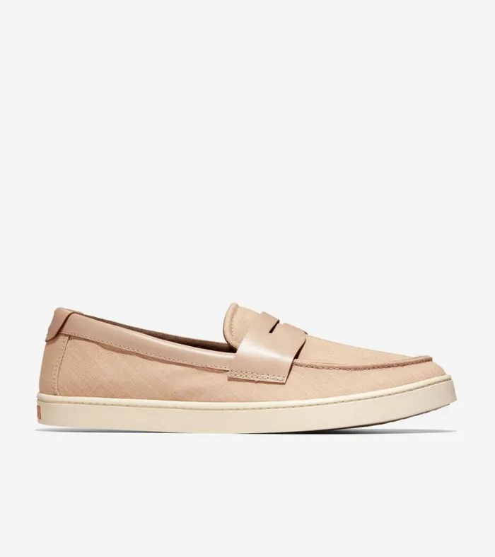 Men Loafers and Drivers Cole Haan Canvas Pinch Weekender Penny Loafers Sesame Tanangora