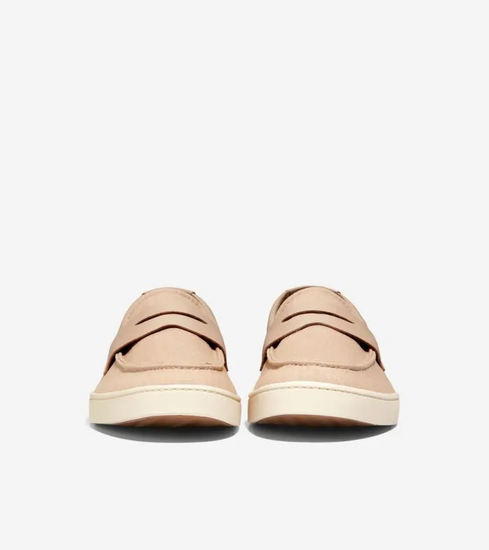 Men Loafers and Drivers Cole Haan Canvas Pinch Weekender Penny Loafers Sesame Tanangora