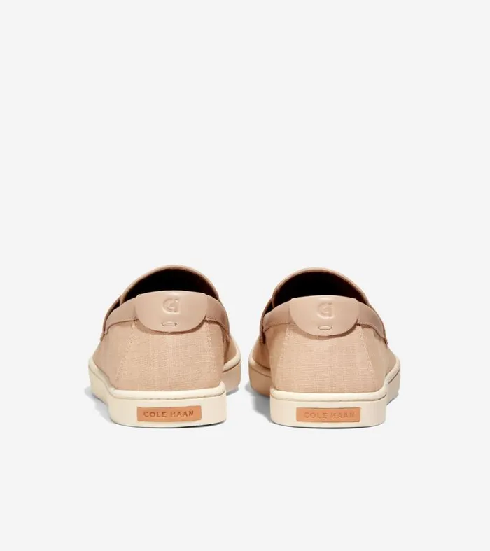 Men Loafers and Drivers Cole Haan Canvas Pinch Weekender Penny Loafers Sesame Tanangora