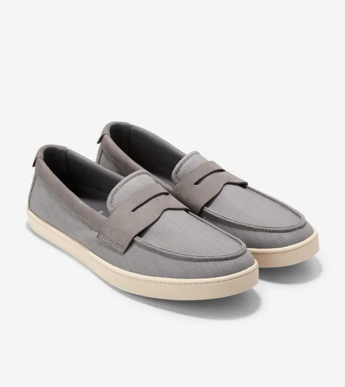 Men Loafers and Drivers Cole Haan Canvas Pinch Weekender Penny Loafers Titaniumangora