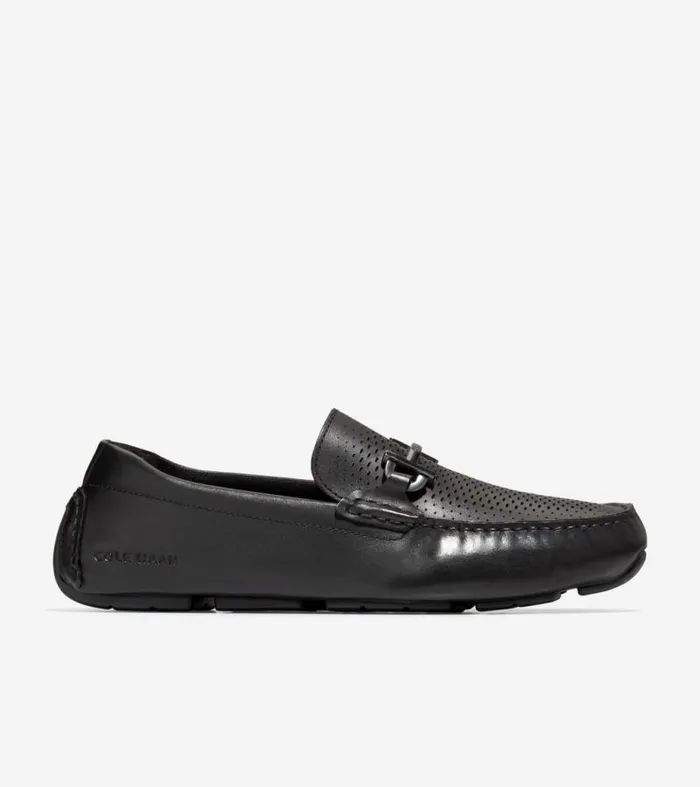 Men Loafers and Drivers Cole Haan Grand Laser Bit Driving Loafers Black