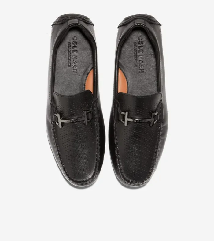 Men Loafers and Drivers Cole Haan Grand Laser Bit Driving Loafers Black