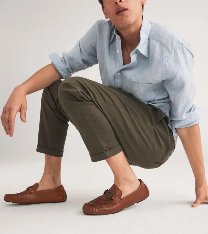 Men Loafers and Drivers Cole Haan Grand Laser Bit Driving Loafers British Tanjava