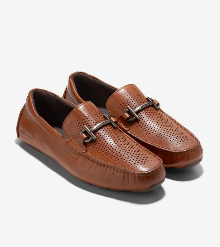Men Loafers and Drivers Cole Haan Grand Laser Bit Driving Loafers British Tanjava