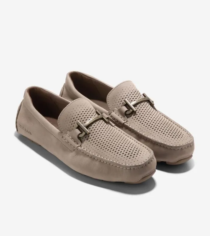 Men Loafers and Drivers Cole Haan Grand Laser Bit Driving Loafers Irish Coffeetruffle
