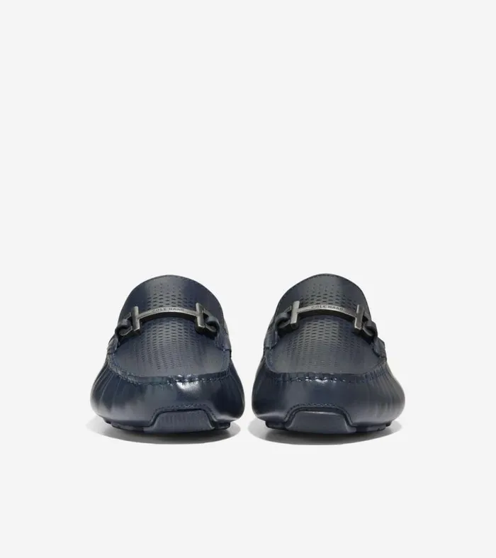 Men Loafers and Drivers Cole Haan Grand Laser Bit Driving Loafers Navy Blazer Blueblack