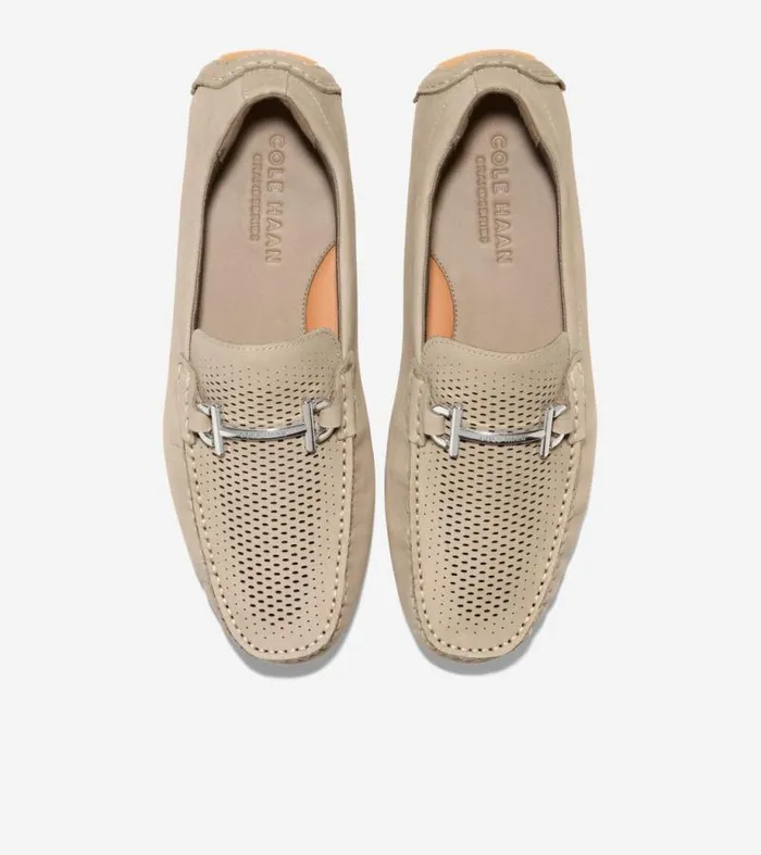 Men Loafers and Drivers Cole Haan Grand Laser Bit Driving Loafers Sesamegum
