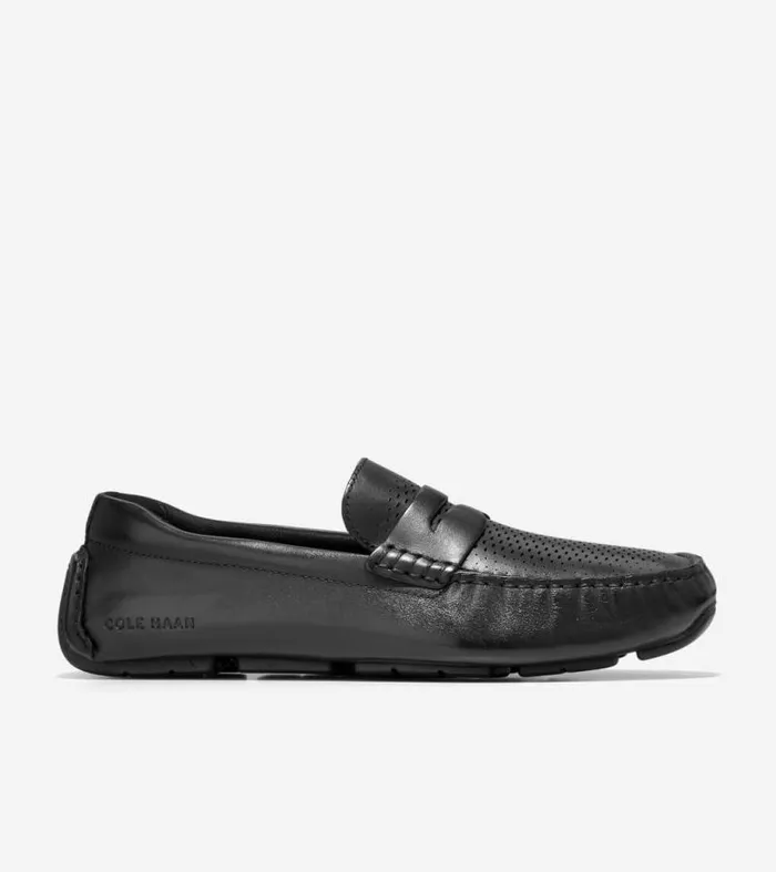 Men Loafers and Drivers Cole Haan Grand Laser Penny Driver Black