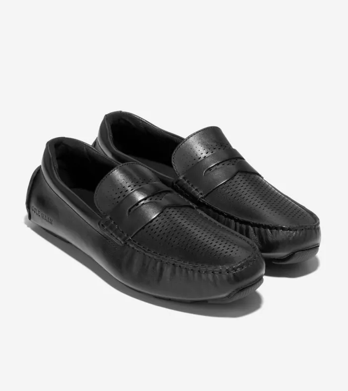 Men Loafers and Drivers Cole Haan Grand Laser Penny Driver Black