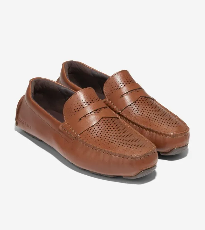 Men Loafers and Drivers Cole Haan Grand Laser Penny Driver British Tanjava