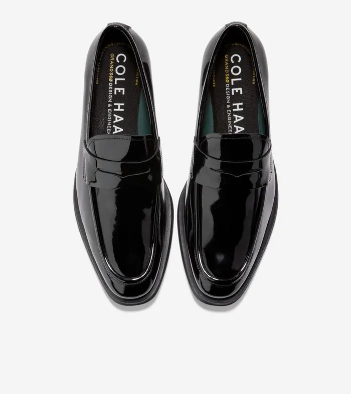 Men Loafers and Drivers Cole Haan Modern Classics Penny Loafer Black Patent