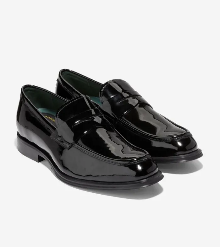 Men Loafers and Drivers Cole Haan Modern Classics Penny Loafer Black Patent