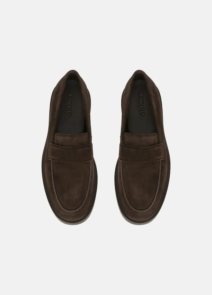 Men Loafers and LaceUps Vince Eston Suede Loafer Cocoa Brown